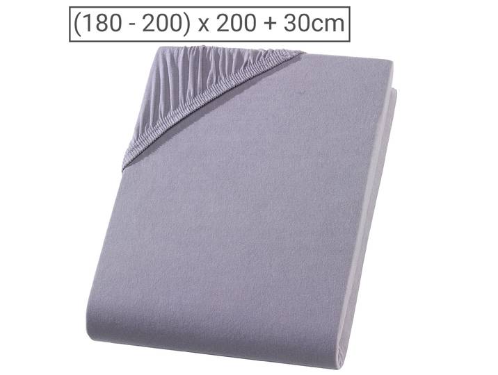 Übergrösse Premium Qualitäts-Jersey Fixleintuch, 100% Baumwolle, grau, 200 x 200 cm