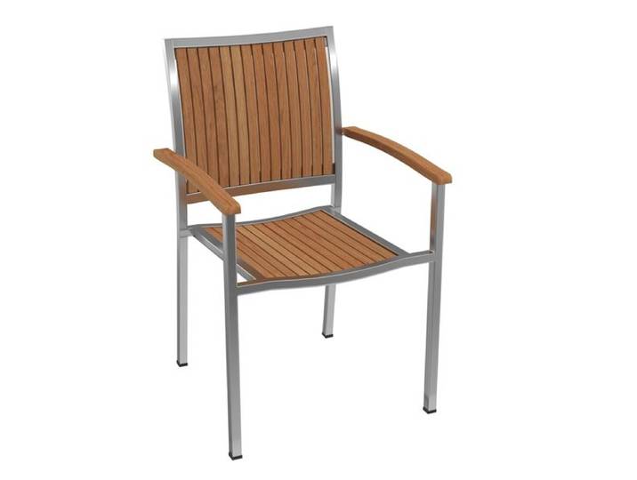 OUTLIV. Pasadena Stapelsessel Edelstahl/Teak