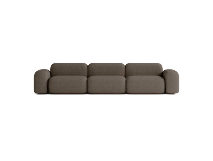 Canapé Modulable 5 places en Tissu Marron