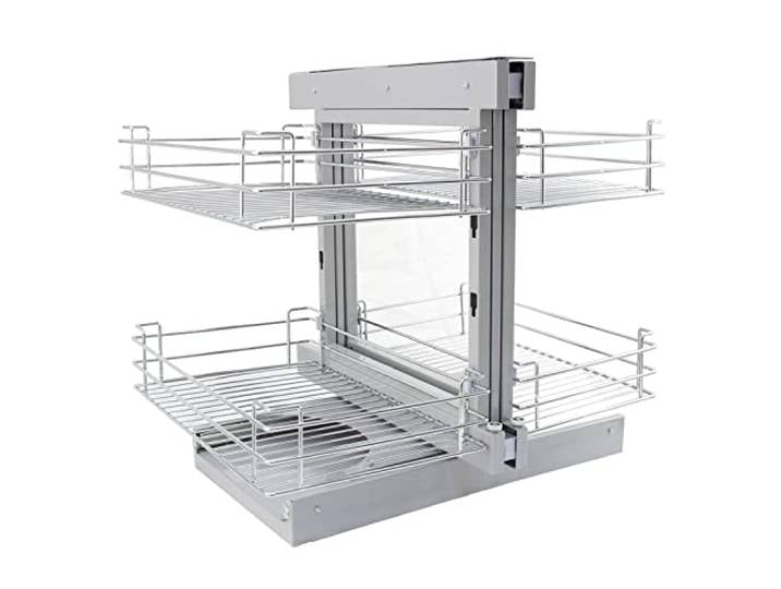 KuKoo Magic Corner Eckschrank-Korb Küchenschrank Körbe Schrankauszug Schrankkörbe Küchenkorb Korbauszug Schrankauszüge Schrankkorb Küchen-Regal Soft Close Funktion Eckschrank 80cm - 90cm