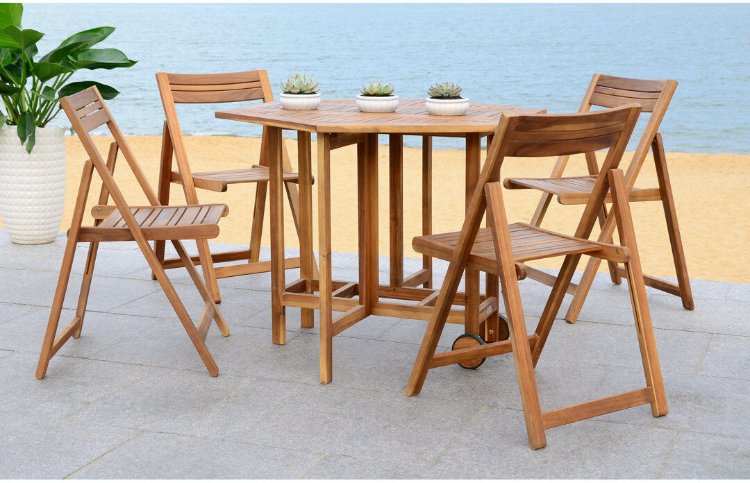 Ebern Designs Outdoor Brytni 4 Seater Dining Set Natural 4