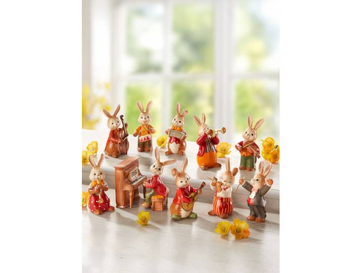 Hasenmusiker aus Feinsteingut, Hase mit Flöte