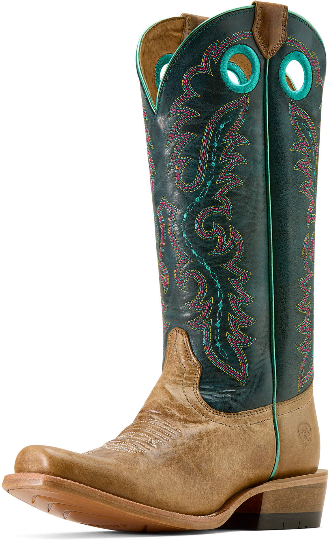Women's Futurity Boon Cutter Toe Cowgirl Boots in Caramelized Pursuit Of Teal, Size: 9.5 C / Wide by Ariat
