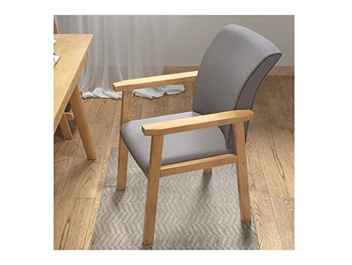 IXMLDAXD Der Stuhl, Mid-Century Modern Fabric Accent Chair with Linen Cushion - Stylish Boho Dining & Living Room with Arms(Grey)