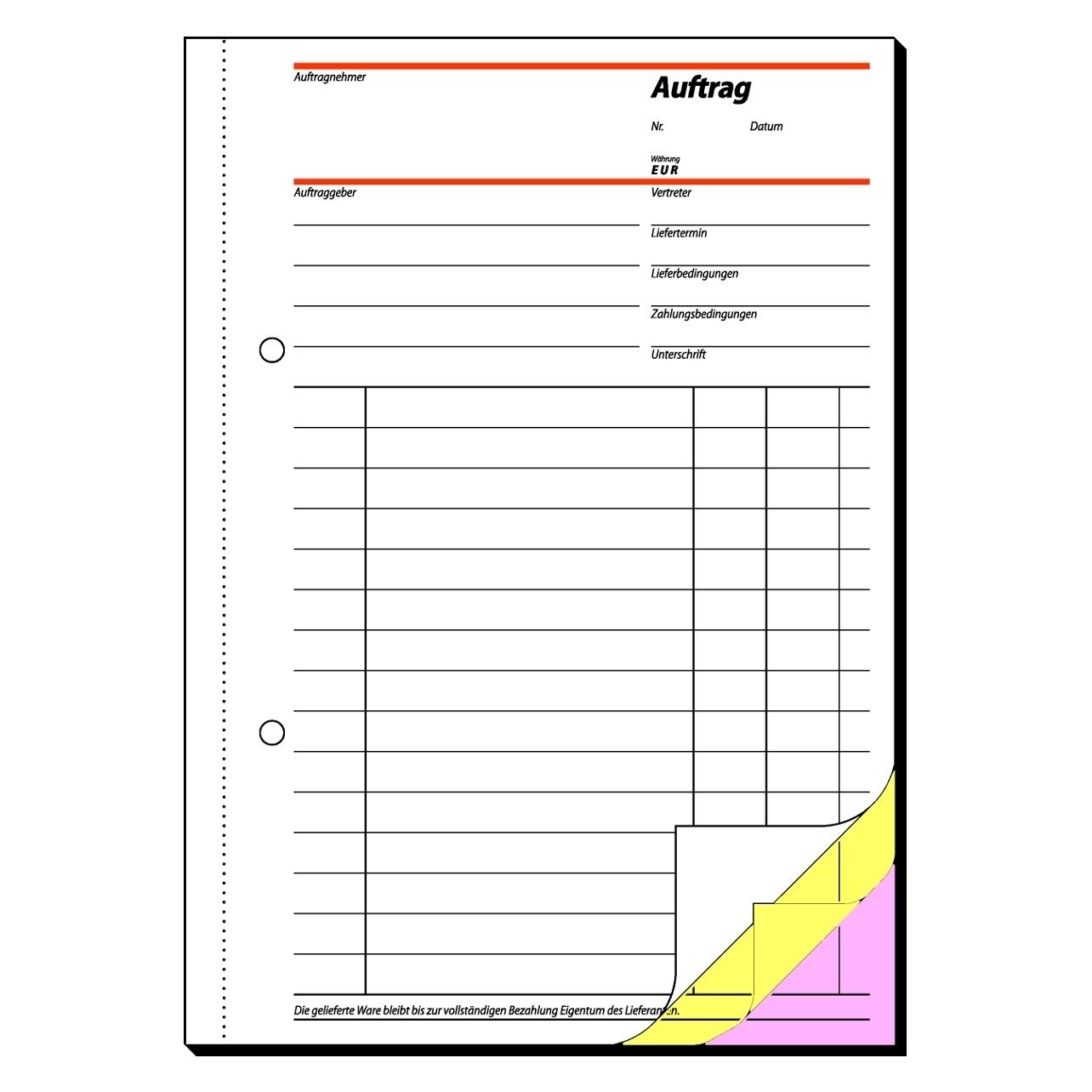 Sigel Auftragsformular Papierformat: DIN A5 selbstdurchschreibend: Ja (120x) (SD002)