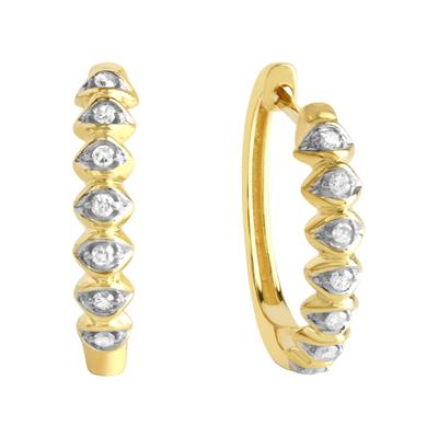 Paar Creolen DIAMONDS BY ELLEN K. "Gold 375 zweifarbig mit 14x Diamant zus. 0,10ct.", gelb (gelb, weiß), Ohrringe, Damen, one-size, 0,1 P3 = leicht erkennbare Einschlüsse, Gold