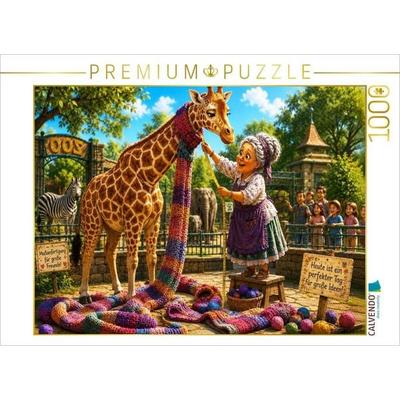 CALVENDO Puzzle Maßarbeit für die Giraffe | 1000 Teile Lege-Größe 64 × 48 cm Foto-Puzzle für glückliche Stunden