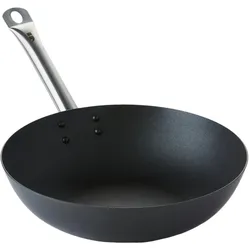 Point Virgule Point-Virgule wok uit carbonstaal met Excalibur antikleeflaag Ã ̧ 30cm, Pfanne + Kochtopf, Grau
