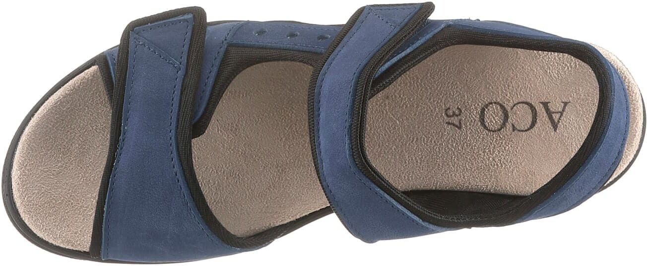 Sandale ACO, Damen, Gr. 40, blau (marine), Nubukleder, Schuhe Sandale marine 40