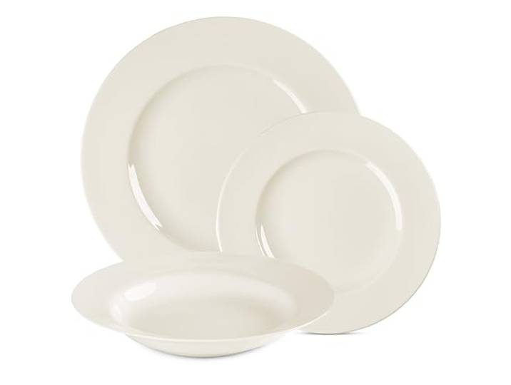 Gerlach Muza Geschirrset Für 6 Personen Teller-Set Aus Porzellan Geschirr 18-Teilig Tafelservice Essservice Suppenteller Speiseteller Weihnachtsgeschirr Moderne Service & Geschirrsets Elfenbeinfarbe