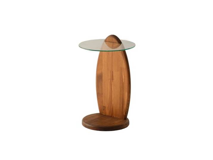 Hanah Home Moderner Beistelltisch, 35 cm x 53 cm x 35 cm, Kastanie & Transparent 100% gehärtetes Glas & Kiefernholz Stilvolles & funktionales Design für jeden Raum