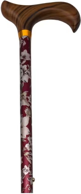 García 1880 Bengala Extensível de Alumínio com Flores Vermelha