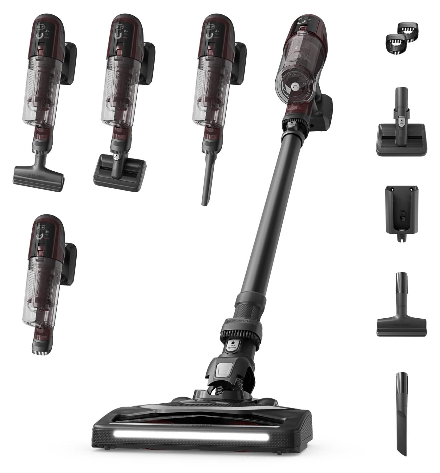 Rowenta RH6485, Stabstaubsauger, Beutellos, Rot, Grau, Trocken, Filterung, 2 Stück(e)