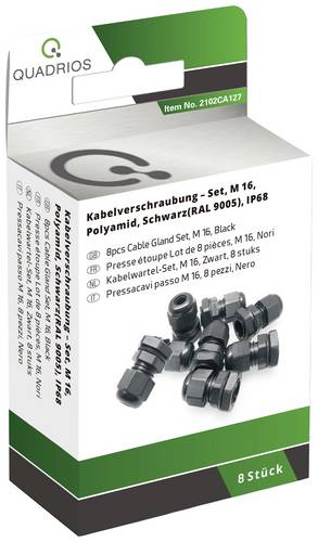 Quadrios 2102CA127 Kabelverschraubung Sortiment M16 PA66 Schwarz 1 Set