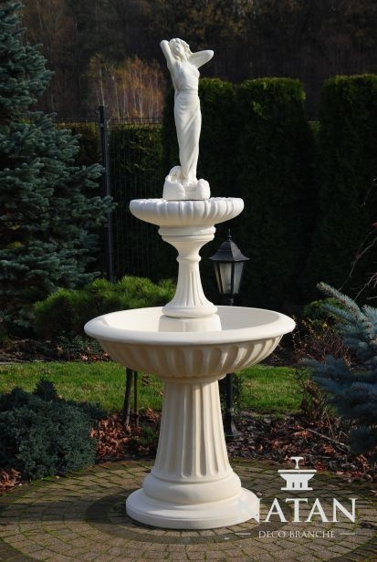 Zierbrunnen Springbrunnen 207cm Skulptur Brunnen Deko Garten Fontaine Teich