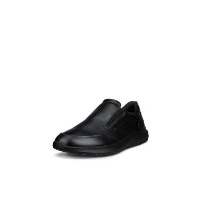 Slip-On Sneaker ECCO "ECCO CITY STRIDE", Herren, Gr. 39, Textil, schwarz, Leder, Schuhe, Slipper, Schlupfschuh, Halbschuh mit Stretcheinsätze