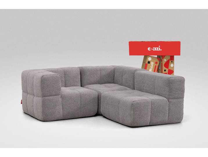 3-tlg. Modulsofa Grau – 1 Eckteil, 2 Mittelteile