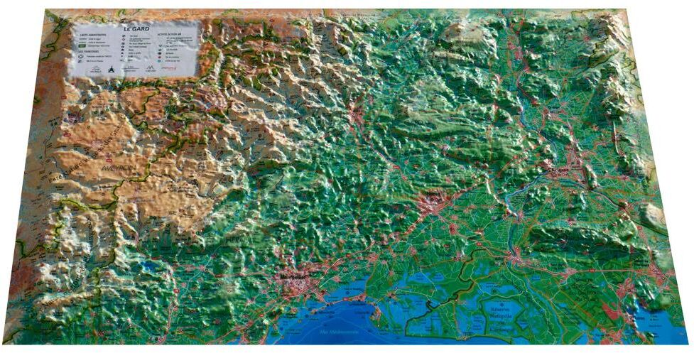 3DMAP  - Le Gard + Cadre - Carte 3D