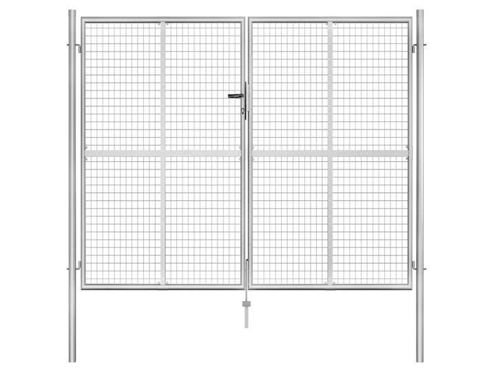 vidaXL Gartentor verzinkter Stahl 306x200 cm Silber