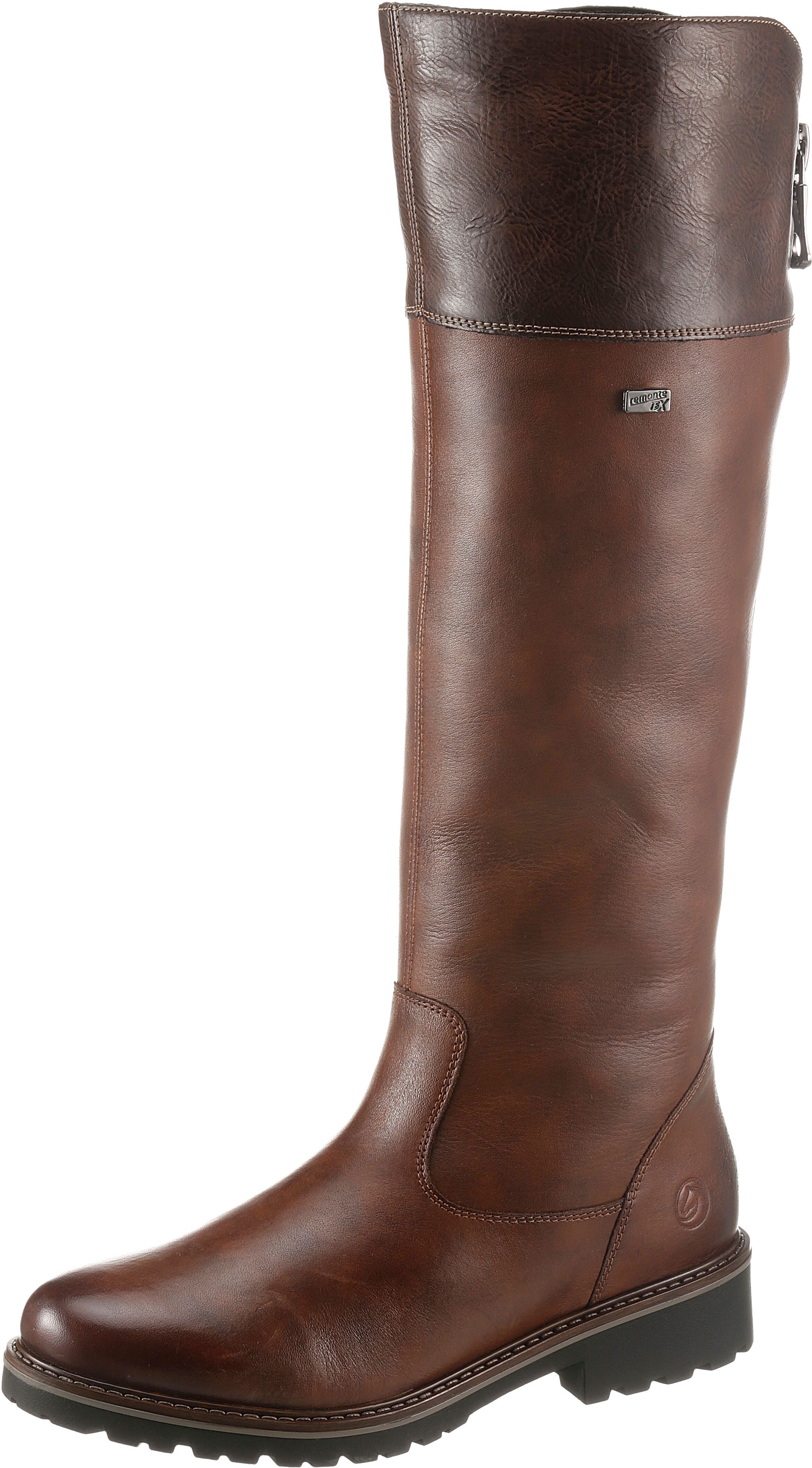 Stiefel REMONTE, Damen, Gr. 36, Normalschaft, braun, Leder, Lederimitat, used, Schuhe Stiefel, mit variabler Schaftweite braun 36, Normalschaft