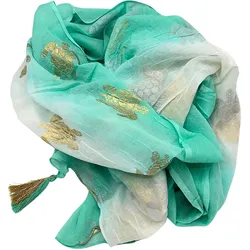 Nomad Sari On the Med Collection - Pario - White & Turquoise Gold Turtle Design