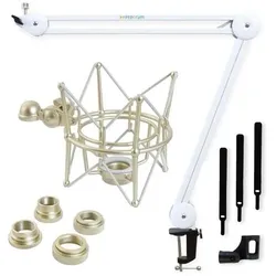 keepdrum MS138 Gelenkarm Weiss mit Multi-Spinne, Mikrofon