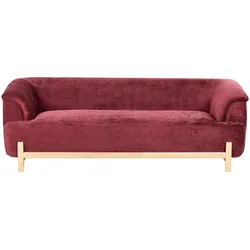 3-SITZER-SOFA Chenillegewebe Burgunderrot Alnor