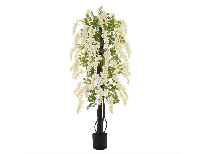 ComfortXL Kunstpflanze De-08593 165 cm mit Topf Weiß, Kunststoff, 165 cm, Dekoration, Blumen & Blumentöpfe, Kunstpflanzen