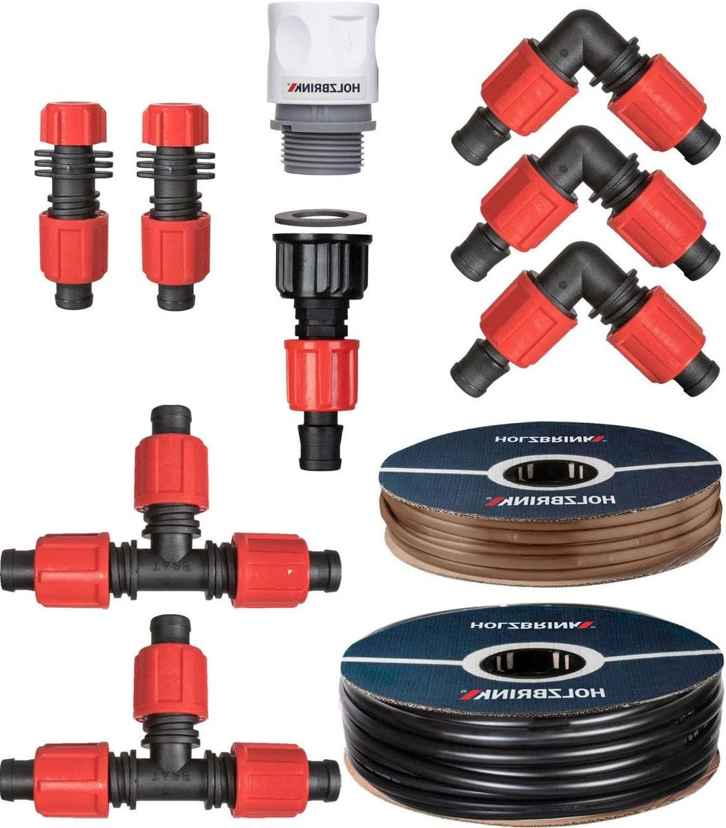 Druppelslang set voor hekwerk, 5 meter, zwart
