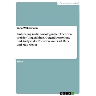 Einführung in die soziologischen Theorien sozialer Ungleichheit. Gegenüberstellung und Analyse der Theorien von Karl Marx und Max Weber, Taschenbuch