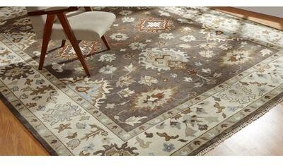 KALATY Hand-knotted Umbria Camel Brown/Ivory Wool Rug