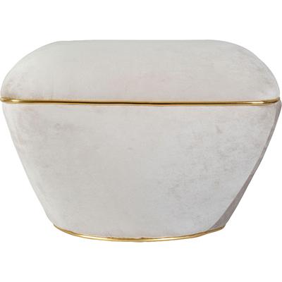 Sitzhocker KAYOOM "Hocker Contessa 125, vielseitig einsetzbarer Allrounder, elegante Form", grau (taupe, gold), B:60cm H:42,5cm T:60cm, Bezug: 50% Baumwolle 50% Acryl / Korpus: Pappelholz, Hocker, Sitzhocker, komfortabel, hochqualitativ,...