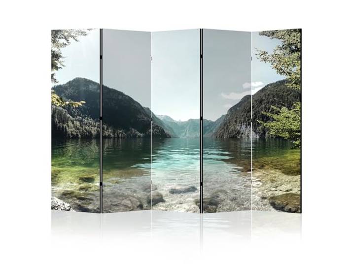 LUMASOUL Paravent Raumteiler Innen einseitig Bedruckt 225x172 cm Landschaft 5 teilig Dekorativ, Shoji-Stil, faltbar, freistehend, als Sichtschutz für Wohnräume