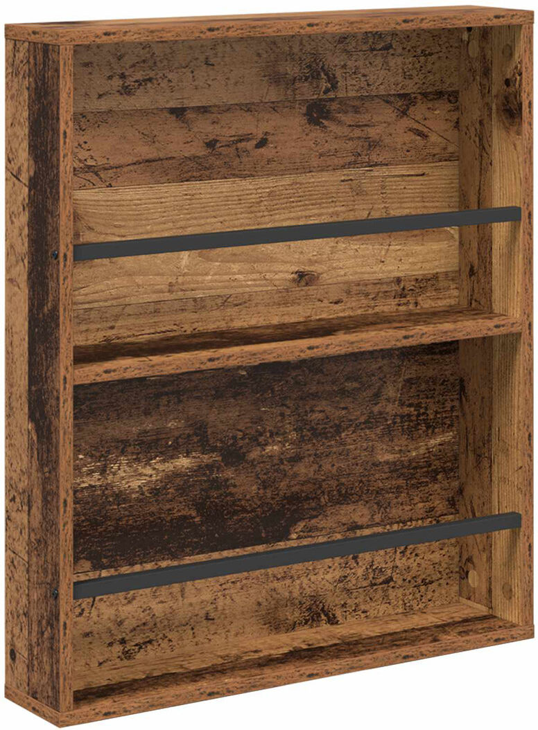 Ebern Designs Wood Magazine Rack Dark Brown 70cm H X 60cm W X 12cm D