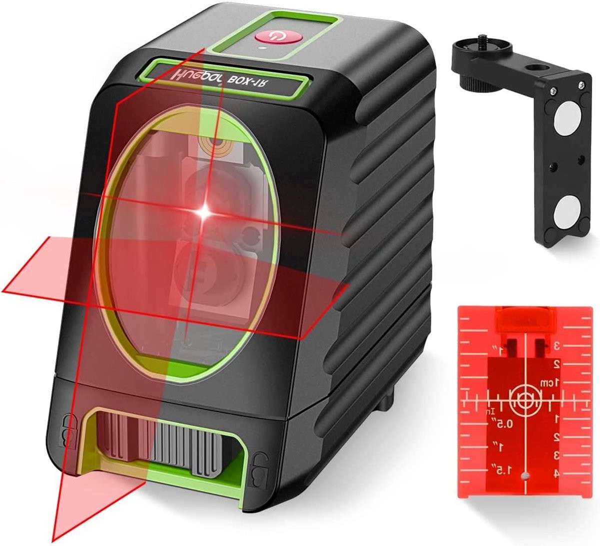 M-BOX-1R Rode Schakelbare Laser Niveau met Zelfnivellerende Alignment Lijn en Magnetische Mount Base - Rood en Zwart