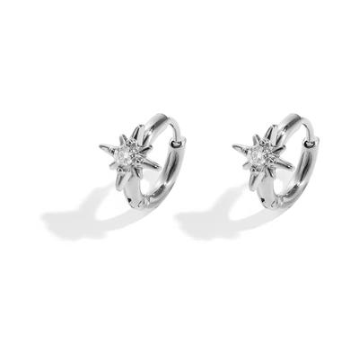 Paar Creolen ADELIA´S "Ohrringe Creolen aus Edelstahl mit Sternanhänger", Damen, Gr. Damen, Edelstahl, silberfarben, Ohrringe, Trendige Modeschmuck-Creolen mit Sternanhänger