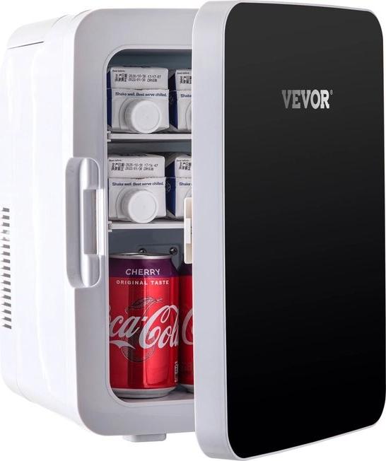 Vevor 10L Mini-Kühlschrank, Auto-Kühlschrank, tragbarer Gefrierschrank, Kühler und Wärmer, zum Aufbewahren von Hautpflegeprodukten, Kosmetika, Lebensmitteln und Getränken für den Einsatz zu Hause im Auto