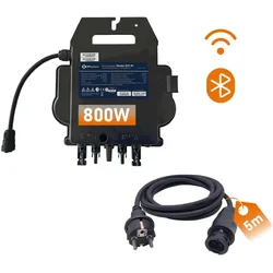 APsystems EZ1-M 800 Watt Mikrowechselrichter - WLAN, Bluetooth - zusätzliches Schuko-Anschlusskabel 5m