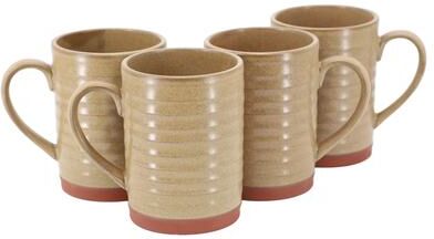 Gibson Set of 4, 18.5 Ounce Terracotta Mug Sandstone