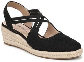 Women's Patience Espadrille Wedge Sandal by LifeStride in Black (Size 9 1/2 M)