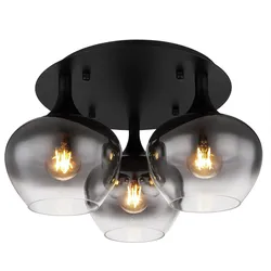 Globo, Deckenleuchte, Deckenleuchte Maxy schwarz matt 3xE27 (E27)