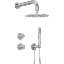 Neuesbad Serie 600 Unterputz Dusch-Set mit Kopfbrause Neuesbad Serie 600 Hexa edelstahl gebürstet NB1DENHS_F9YK1