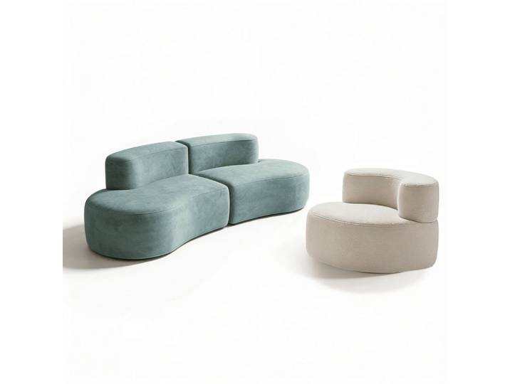 Pack Lounge Canapé et fauteuil - sauge et blanc
