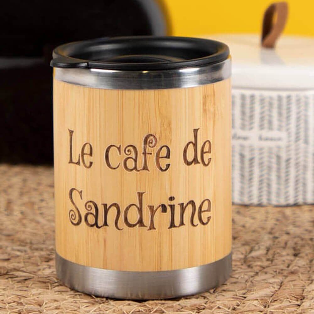 Ocadeau Mug bois 300ml gravé