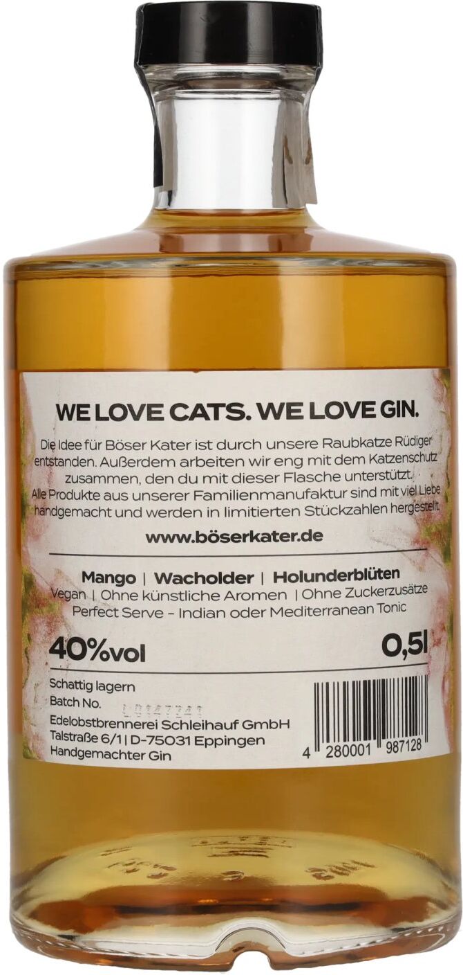 BÖSER KATER Handcrafted Fruity Mango Gin 40% Vol. 0,5l