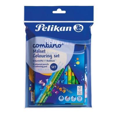 Pelikan Combino Mal Set: 1 Malblock + 12 Buntstifte