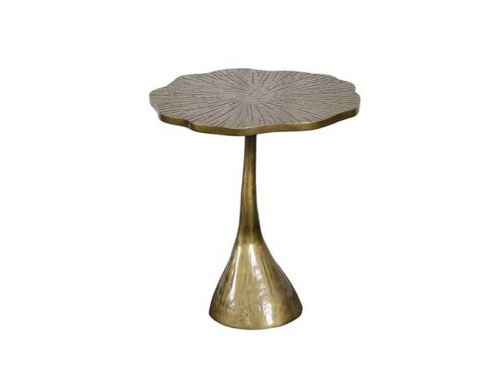 TEESONG Beistelltisch, Wohnzimmer, kleiner Couchtisch, Messing, hochwertig, für Wohnzimmer, kreatives Sofa in Lotusblattform, Beistelltisch für Wohnzimmer, Couchtisch (A)