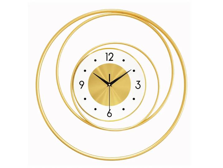 Horloge murale - Design nordique simple, grand format, or, luxe moderne, fonctionnement silencieux, horloge murale décorative créative pour salon