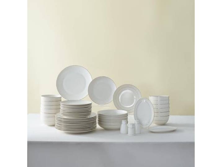 Karaca Elegance Bone Mandarin 53-tlg Tafelservice, Bone China Teller Set für 12 Personen, Goldakzent Geschirrset für formelle & alltägliche Anlässe