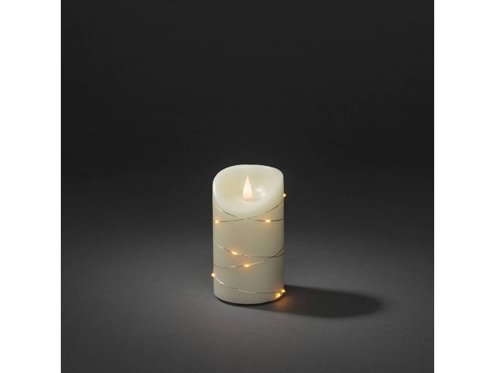 LED waskaars crème Lichtkleur amber Hoogte13cm, crème / amber